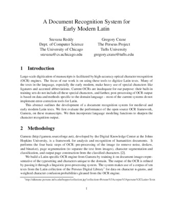 A Document Recognition System for Early Modern Latin, 2006