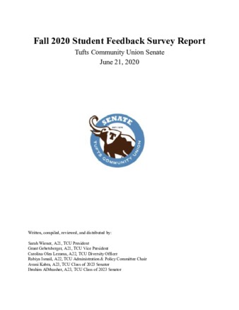 Fall 2020 student feedback survey report, 2020 June 21