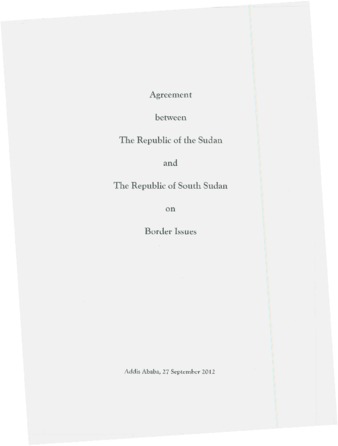Agreement between the Republic of Sudan and the Republic of South Sudan on Border Issues, 2012-09-27