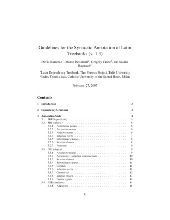 Guidelines for the Syntactic Annotation of Latin Treebanks (v. 1. 3), 2007